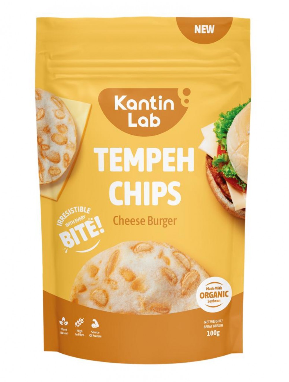 Kantin Lab Cheese Burger Flavored Tempeh Chips 100g